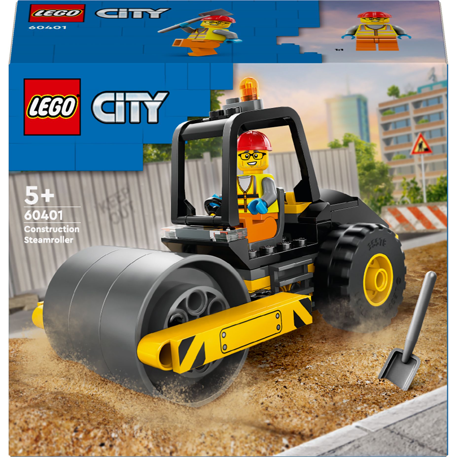 Конструктор LEGO City Строительный паровой каток 78 деталей (60401) - фото 1