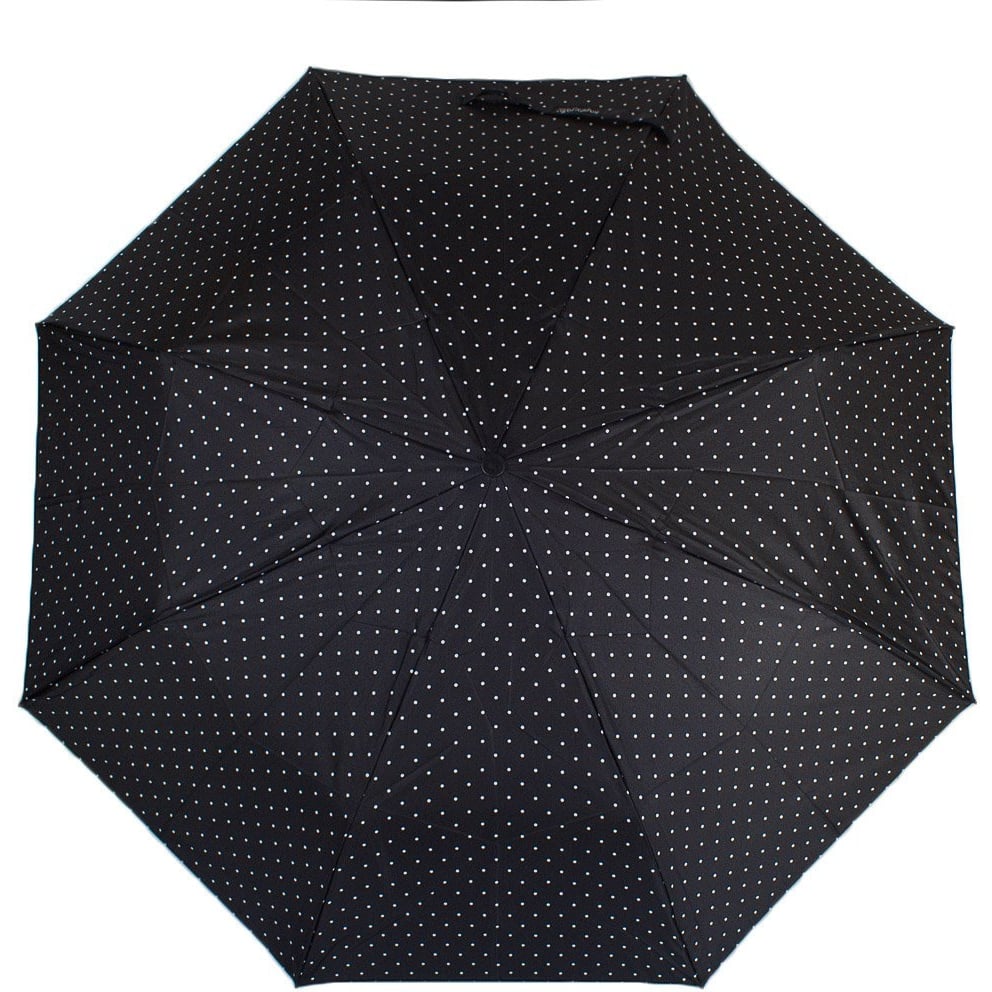 Жіноча складана парасолька напівавтомат Happy Rain 97 см чорна - фото 1