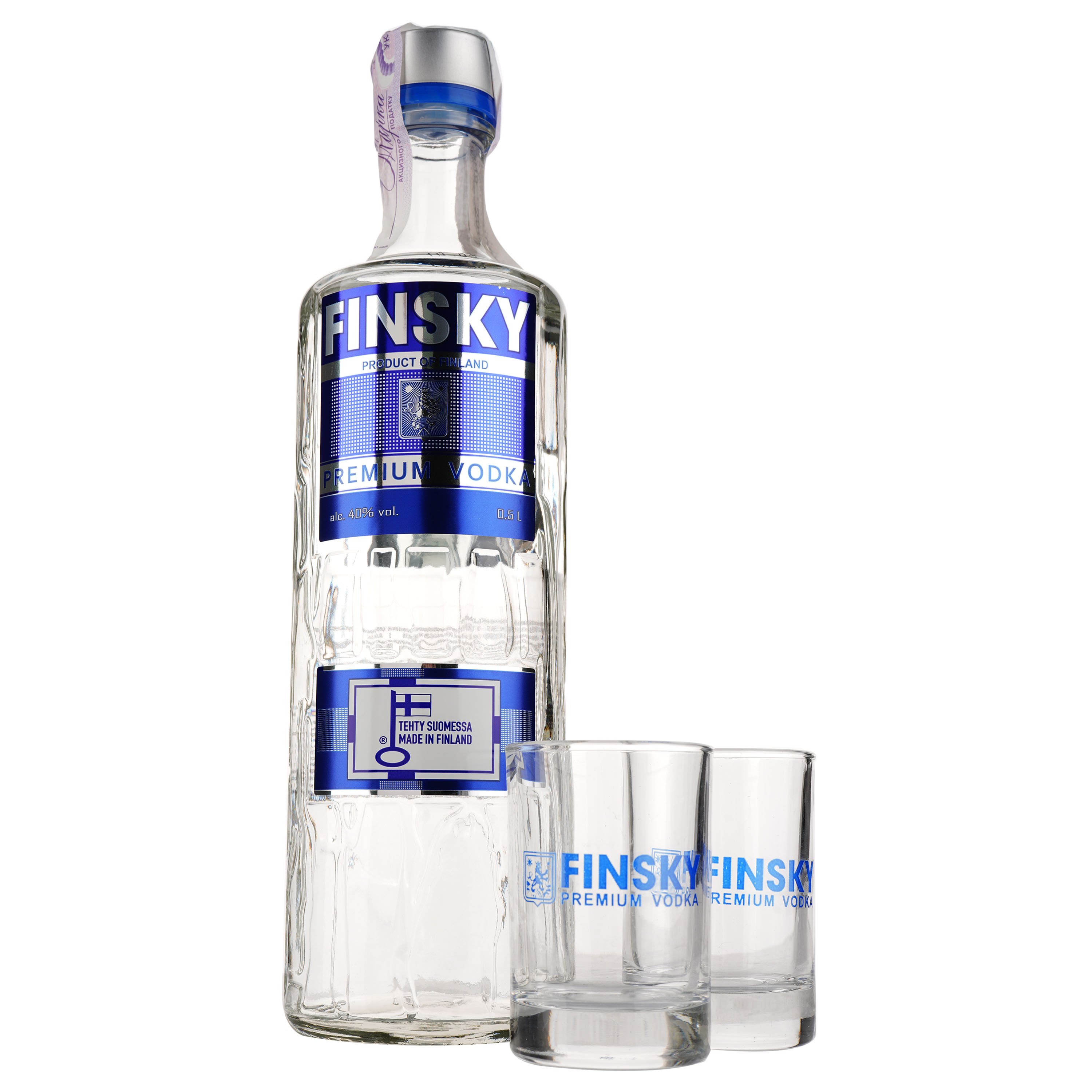 Водка Finsky в подарочной упаковке, 40%, 0,5 л + 2 рюмки - фото 5