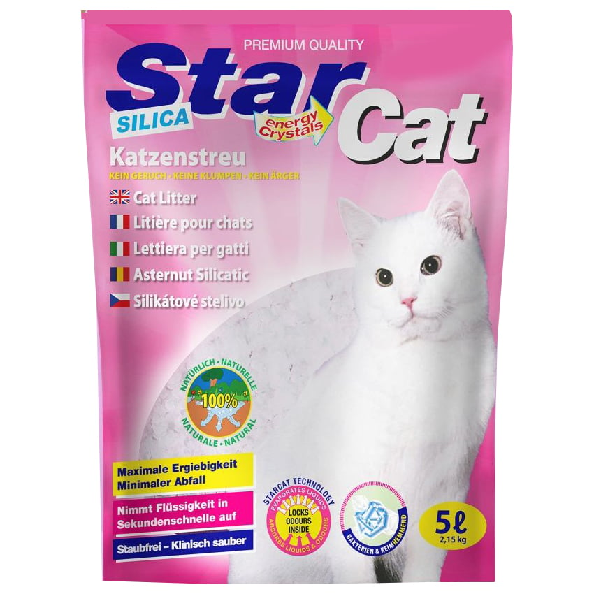 Силікагелевий наповнювач для котячого туалету StarCat, 5 л (33055) - фото 1