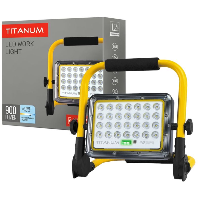 Прожектор акумуляторний Titanum LED IP65 20W 5000K (TL-FA-105) - фото 1