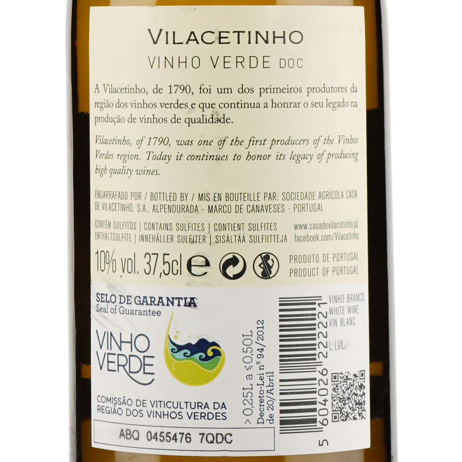 Вино Casa de Vilacetinho Vihno Verde, белое, полусухое, 10%, 0,375 л (724737) - фото 3