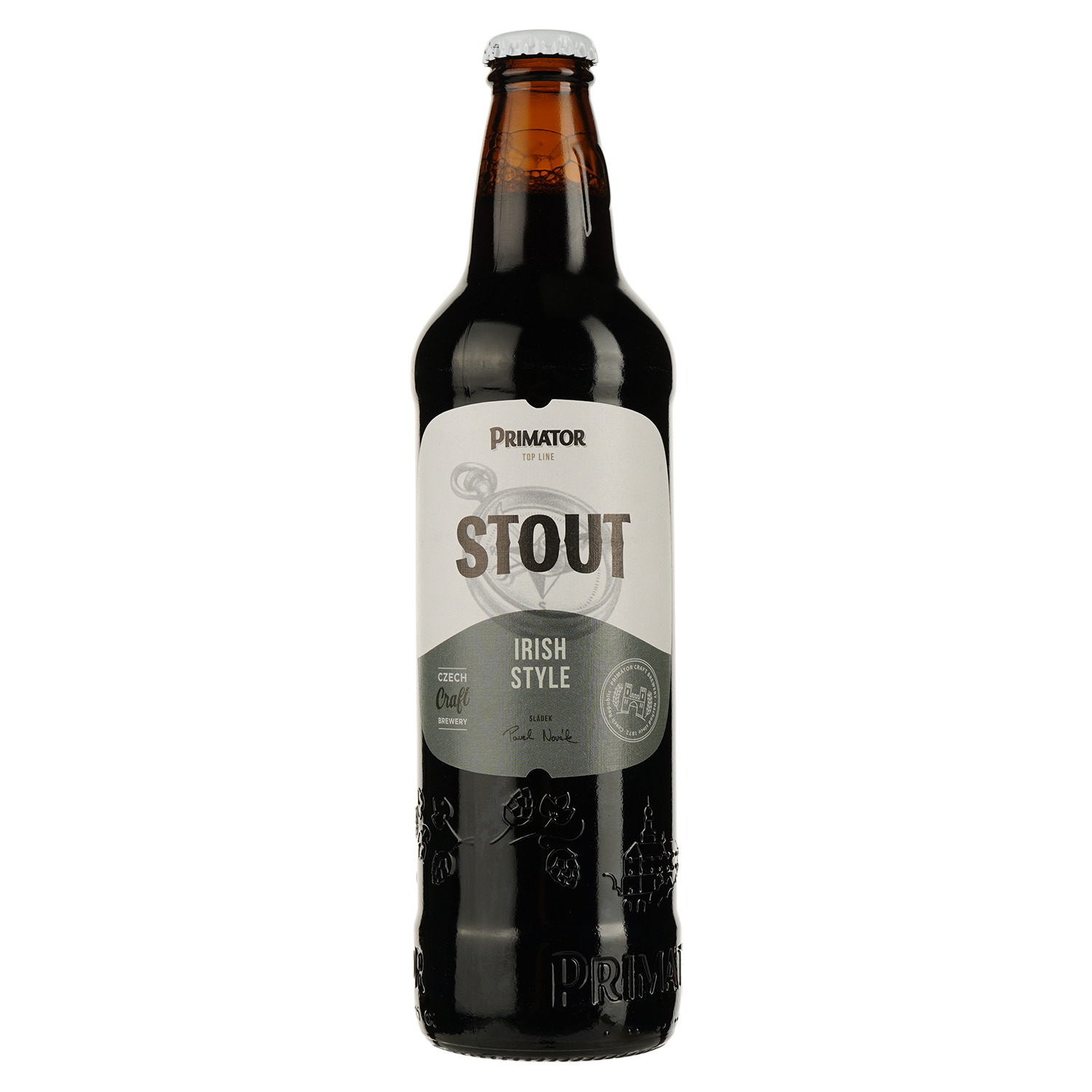Пиво Primator Stout темне, 4.7%, 0.5 л - фото 1