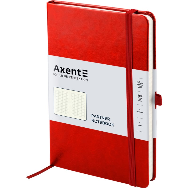 Книга записна Axent Partner Lux A5- в клітинку 96 аркушів червона (8202-06-A) - фото 2