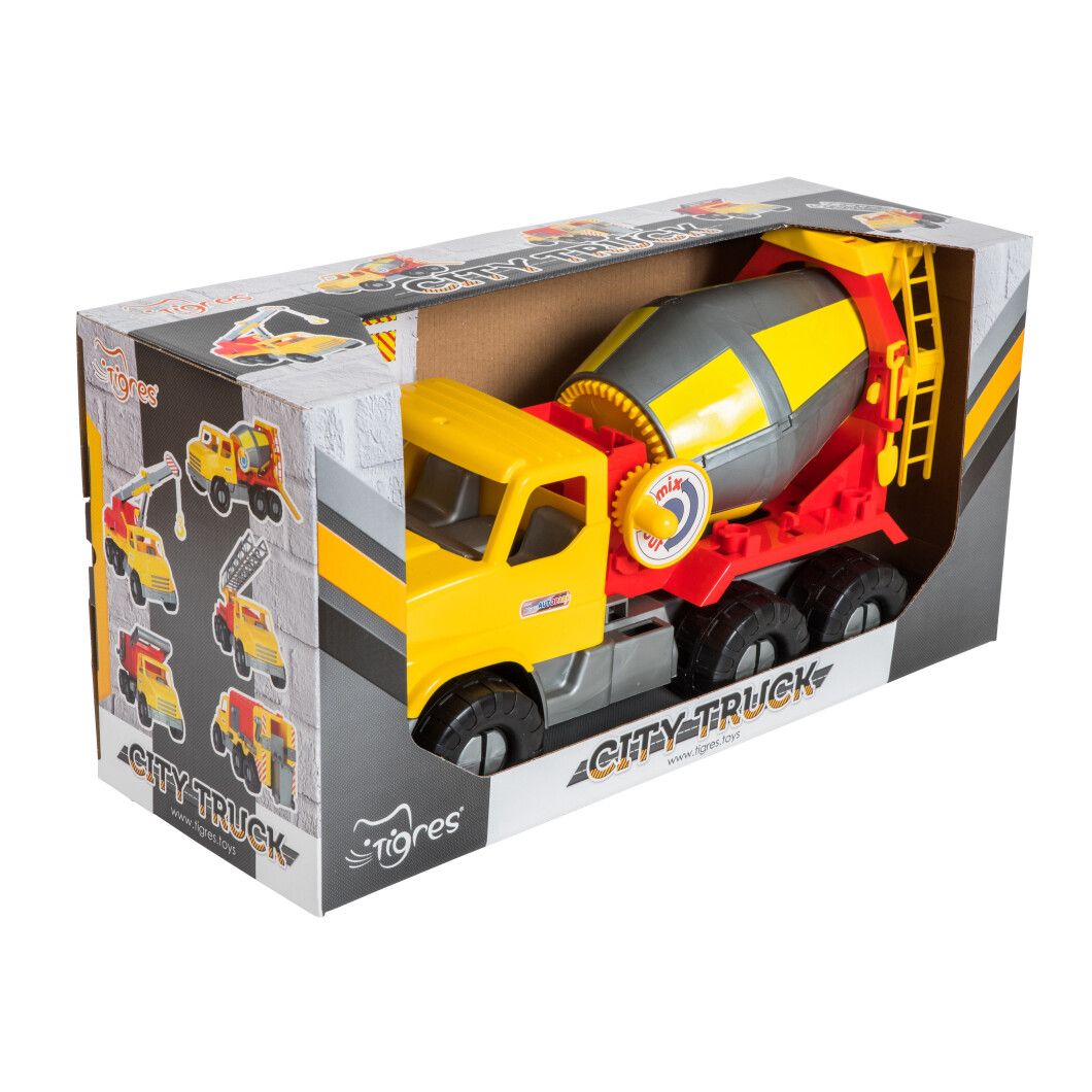 Машинка Tigres City Truck Бетонозмішувач жовта з червоним (39365) - фото 2