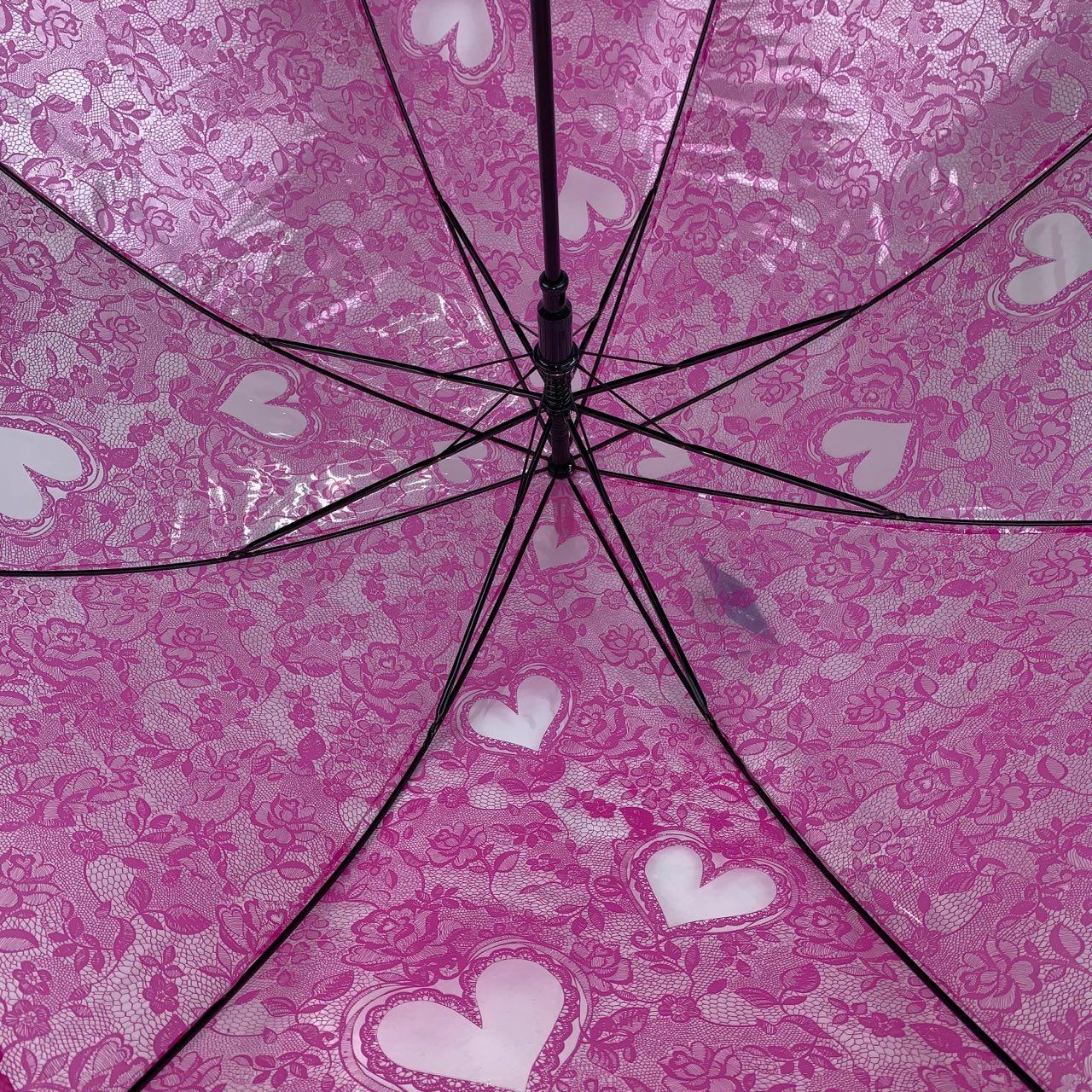 Дитяча парасолька-палиця напівавтомат S&L 84 см малинова - фото 4