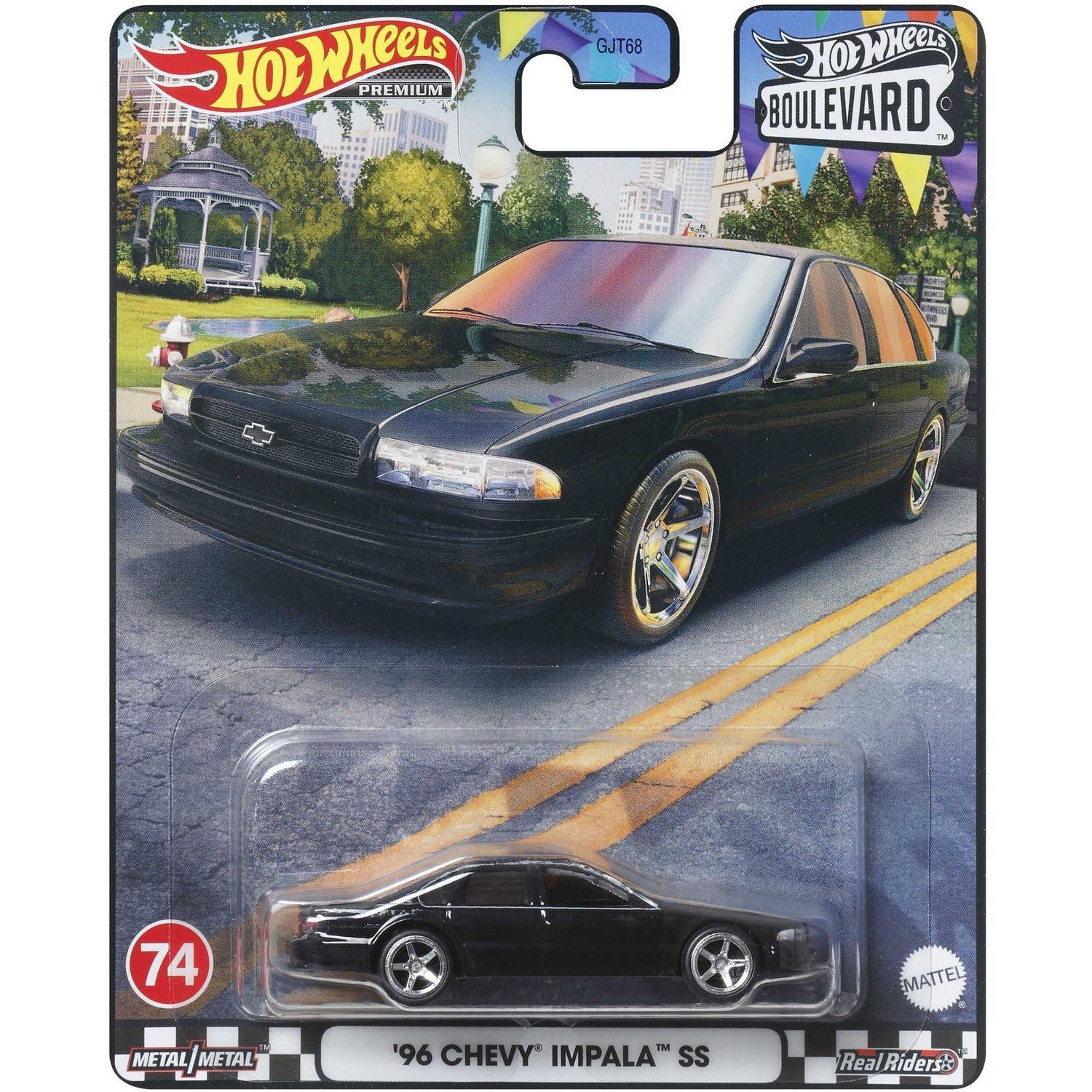 Коллекционная модель машинки Hot Wheels Премиальные автомобили '96 Chevy Impala SS черная (GJT68/HKF20) - фото 1