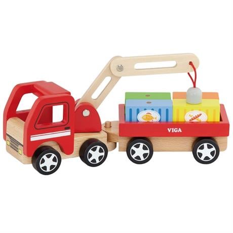 Деревянная игрушечная машинка Viga Toys Автокран (50690) - фото 1