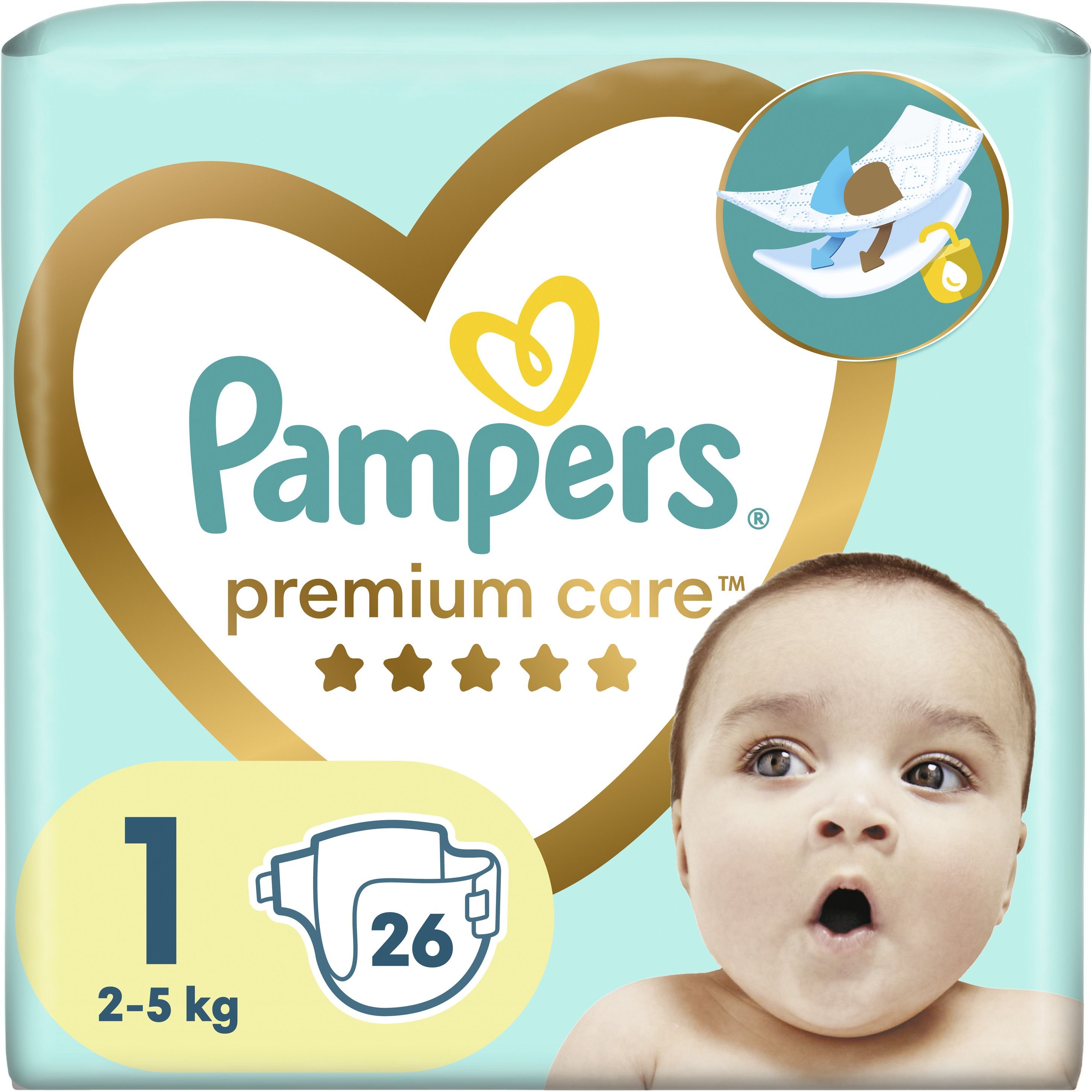 Підгузки Pampers Premium Care 1 (2-5 кг) 26 шт. - фото 1