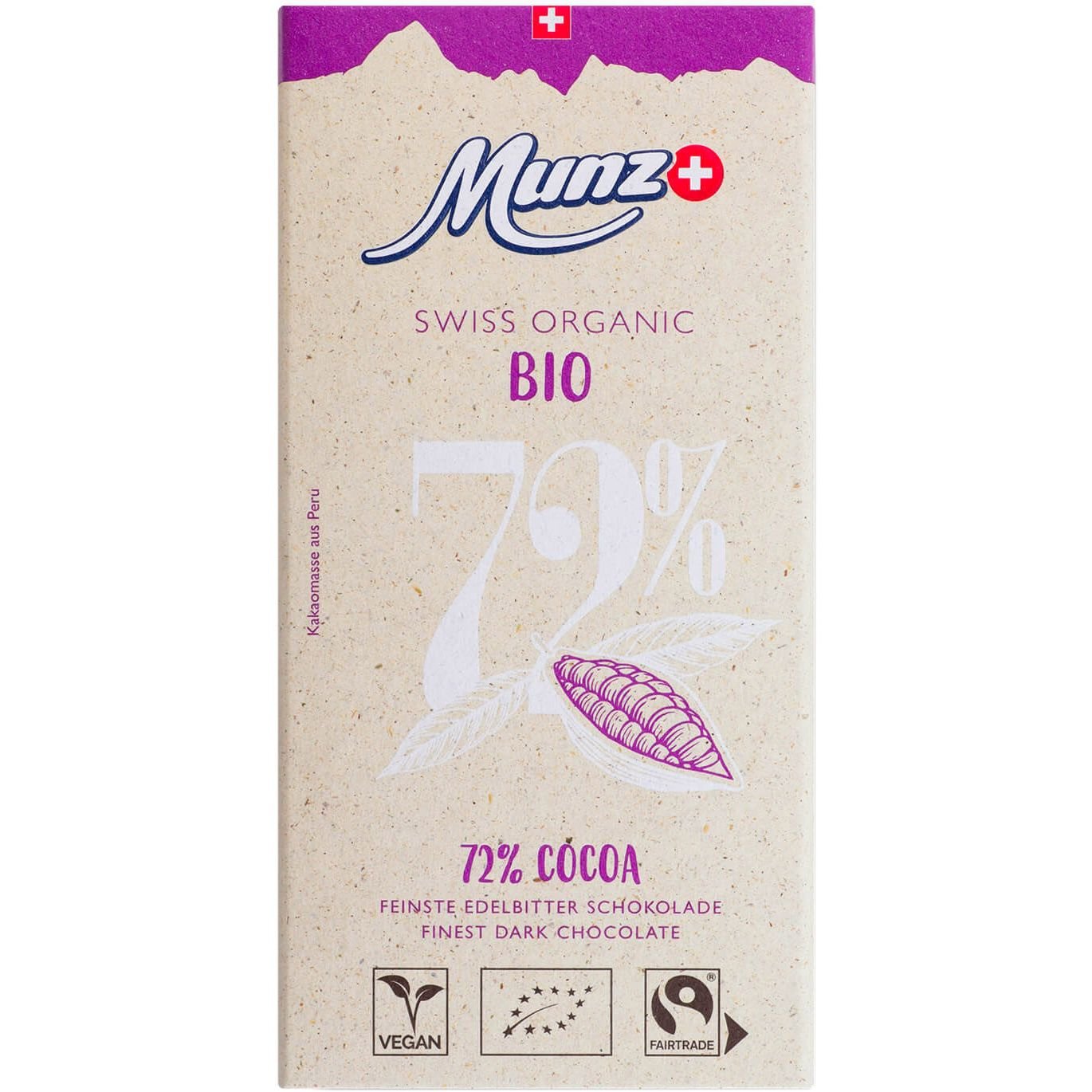 Шоколад чорний Munz 72% органічний 100 г (873297) - фото 1