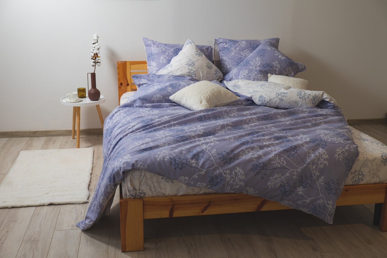 Комплект постельного белья ТЕП Happy Sleep Winter Calm евро cиреневый c белым (2-03796_24834) - фото 2