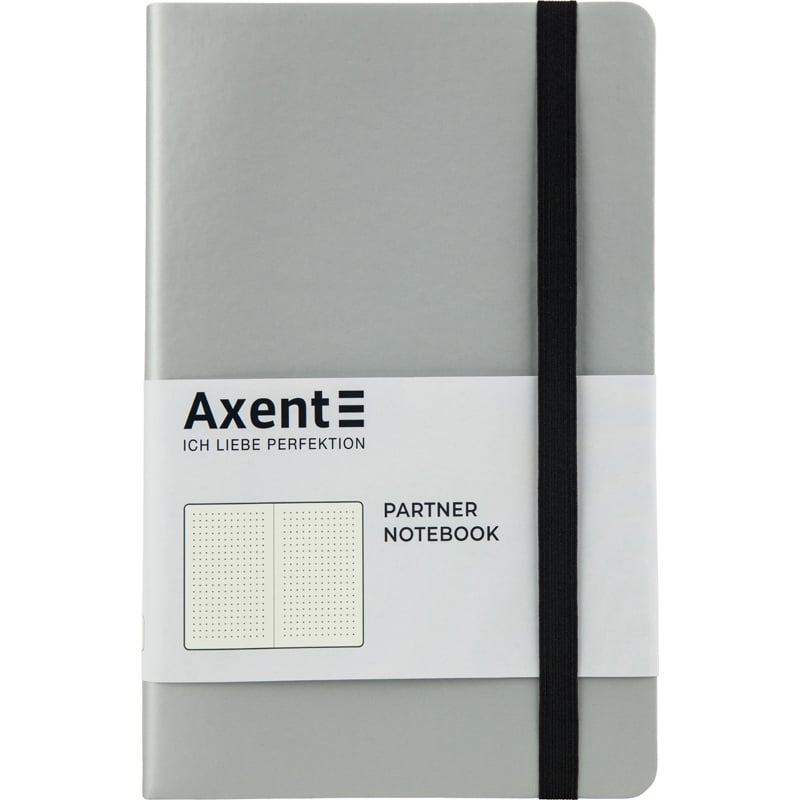Книга записна Axent Partner Soft A5- у крапку 96 аркушів срібляста (8312-34-A) - фото 1