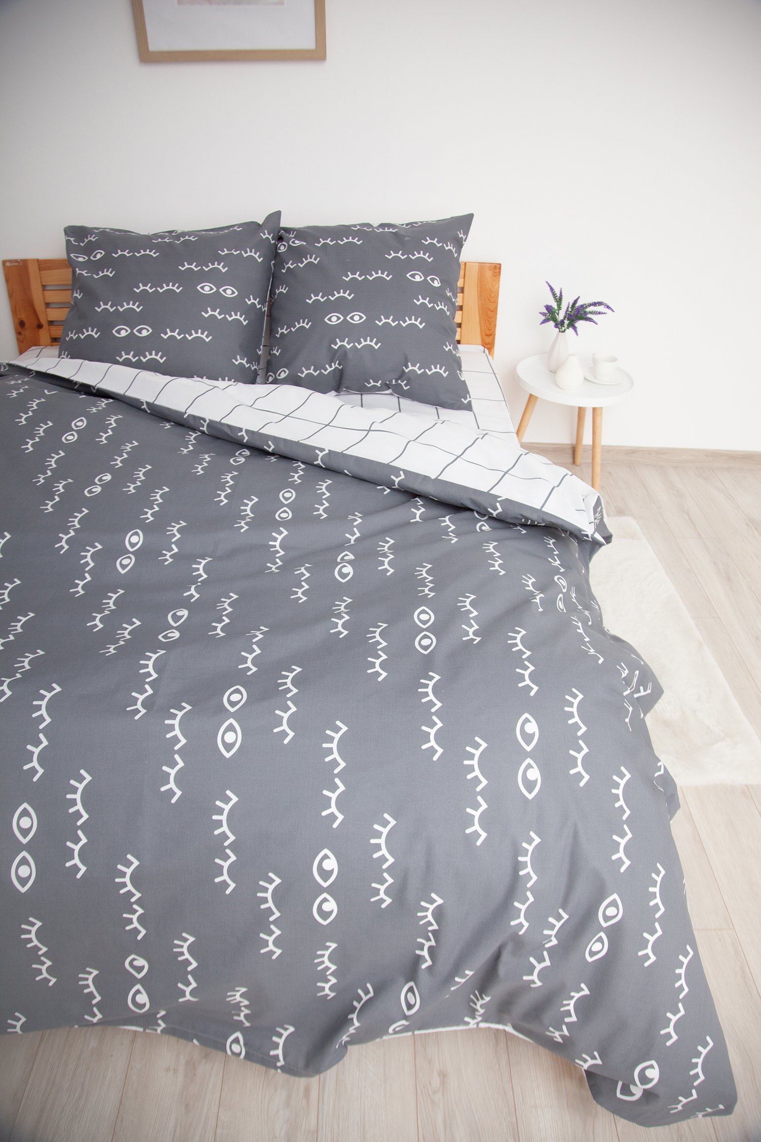 Комплект постельного белья ТЕП Soft dreams Look семейный серый с белым (2-03860_27665) - фото 3