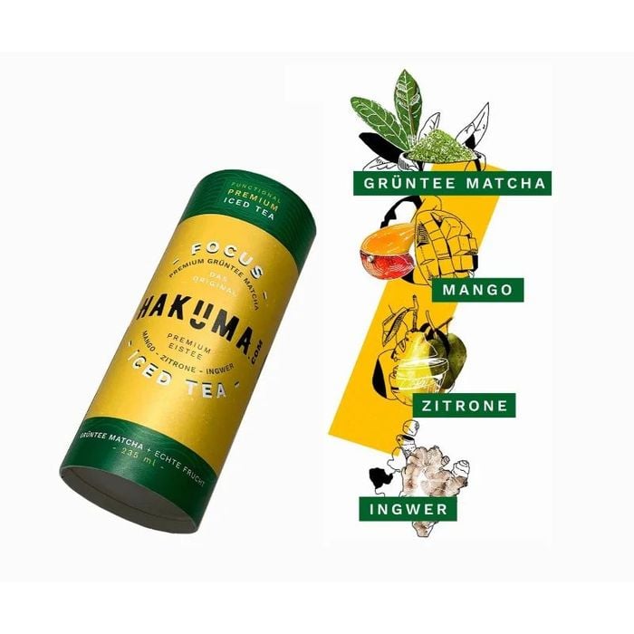 Напиток Hakuma Focus Matcha Green Tea & Mango безалкогольный 0.235 л (889237) - фото 3