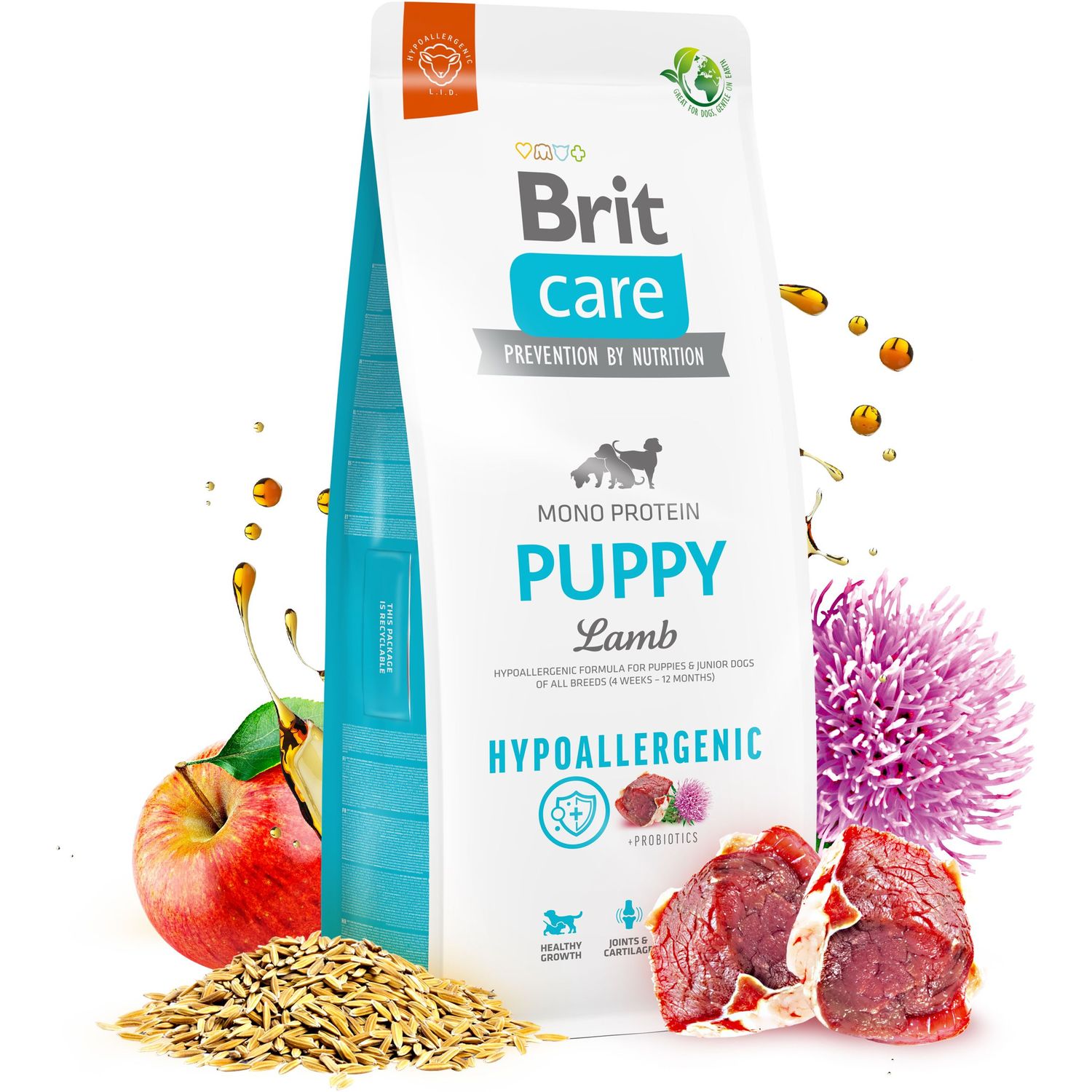 Сухой корм для щенков Brit Care Dog Hypoallergenic Puppy, гипоаллергенный, с ягненком, 1 кг - фото 2