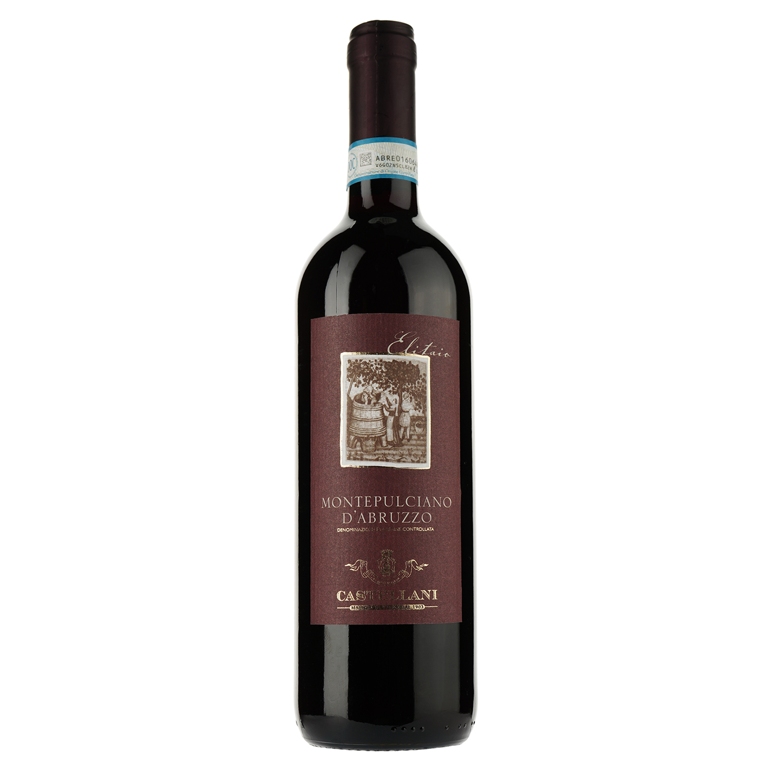 Вино Castellani Montepulciano D'Abruzzo Elitaio DOC, красное, сухое, 12%, 0,75 л - фото 1