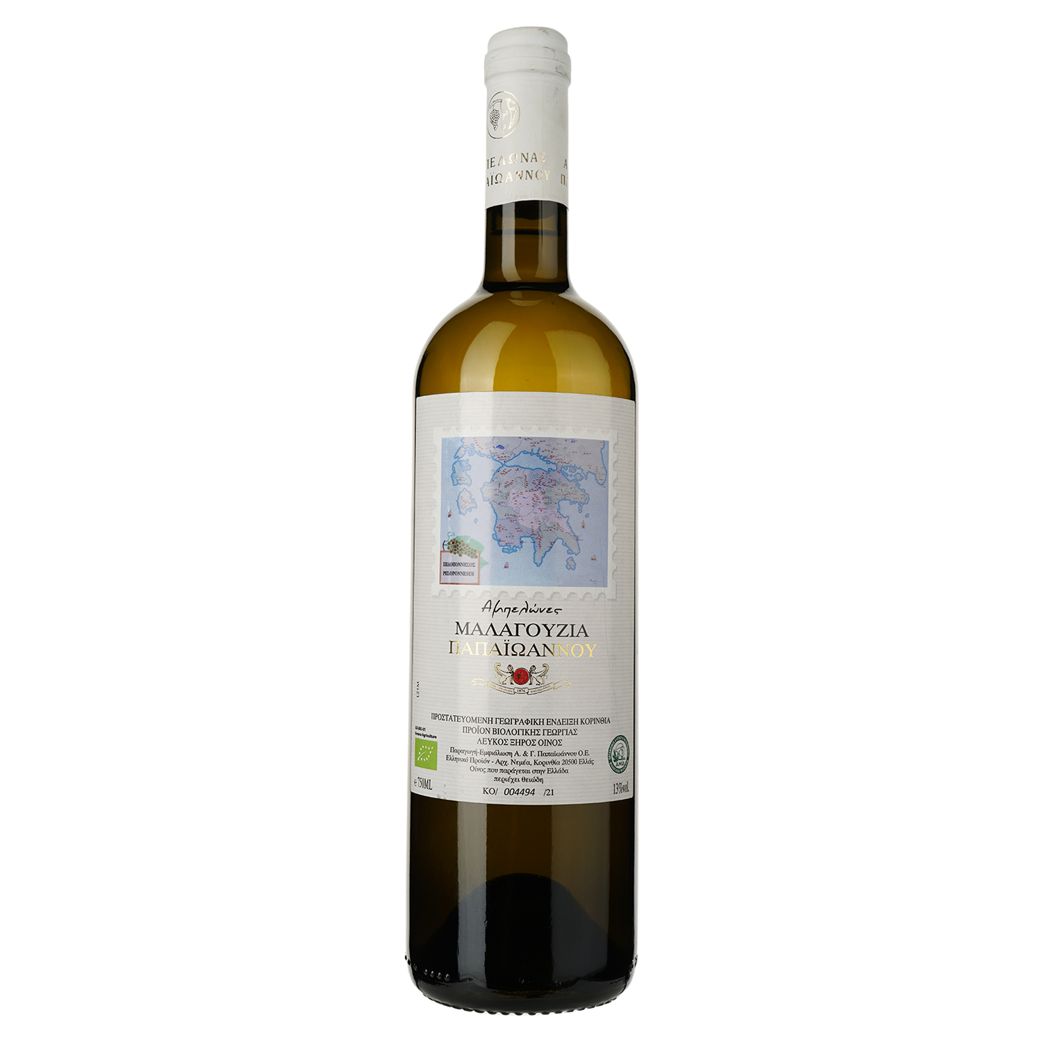 Вино Papaioannou Malagouzia, белое, сухое, 0,75 л (31877) - фото 1