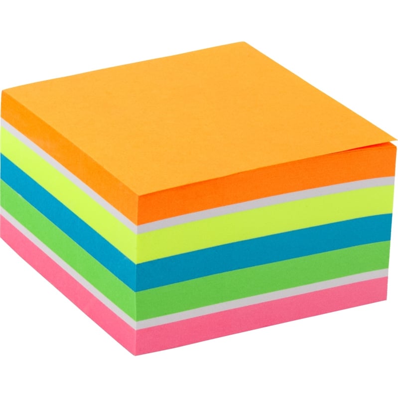 Блок бумаги с клейким слоем Axent, 75x75 мм 450 листов неоновые цвета (2326-53-A) - фото 1