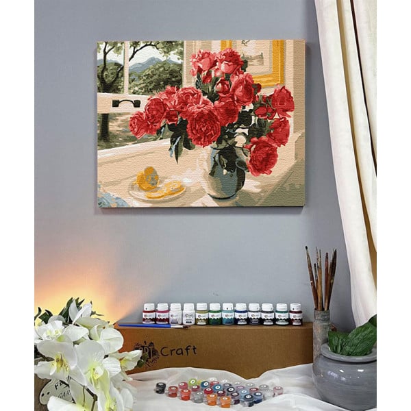 Картина за номерами ArtCraft Троянди на подвіконні 40x50 см (12115-AC) - фото 4