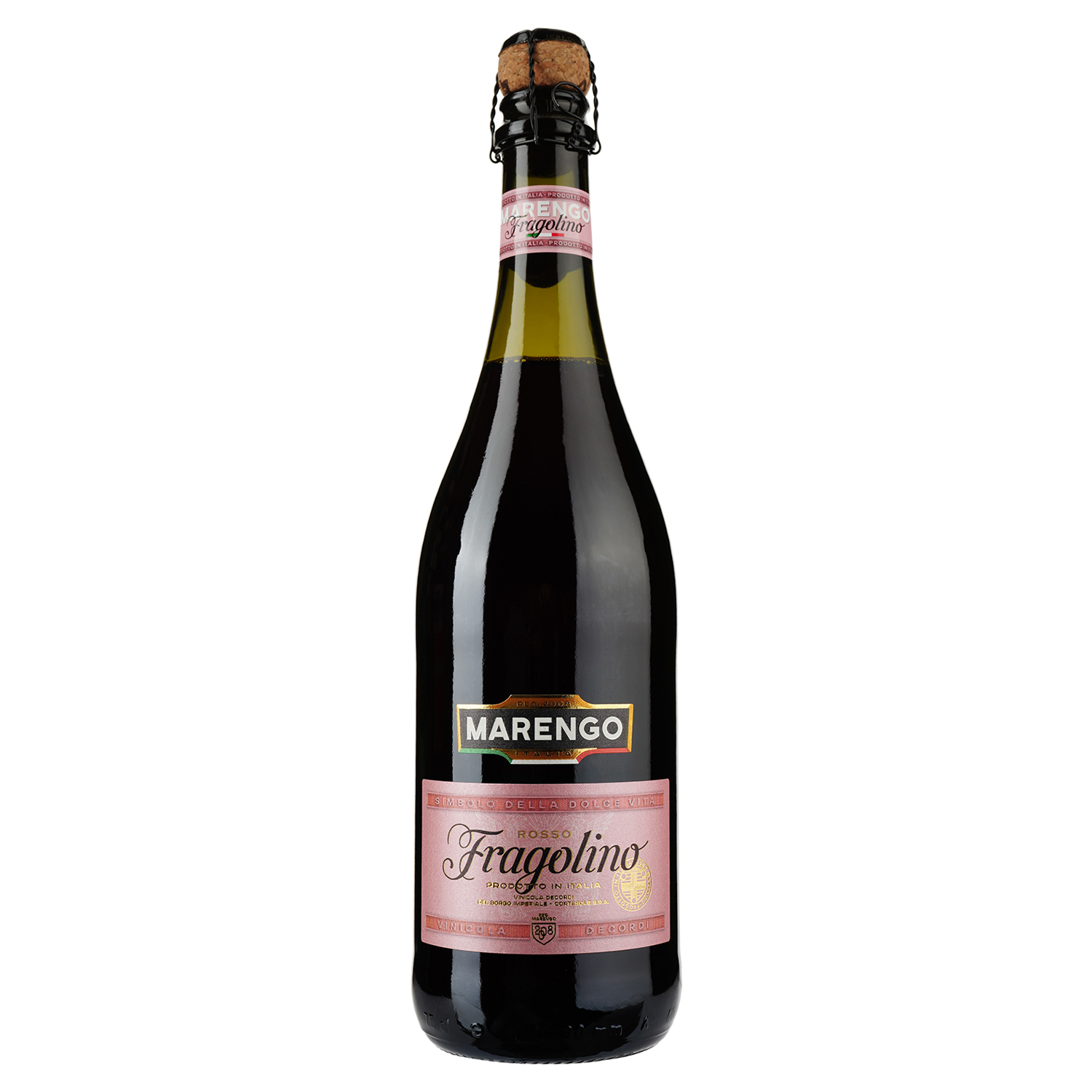 Напій винний Marengo Fragolino, червоний, солодкий, 7,5%, 0,75 л - фото 1