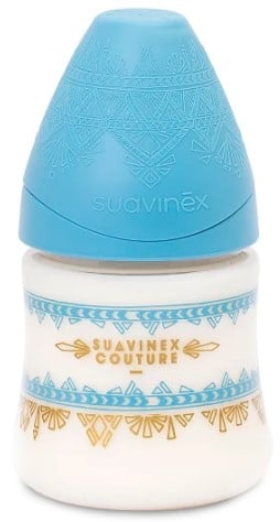 Пляшечка для годування Suavinex Couture, 150 мл, блакитний (304127) - фото 1