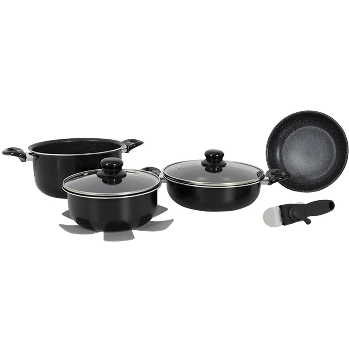 Набор посуды Gimex Cookware Set induction 7 предметов Black (6977222) - фото 1
