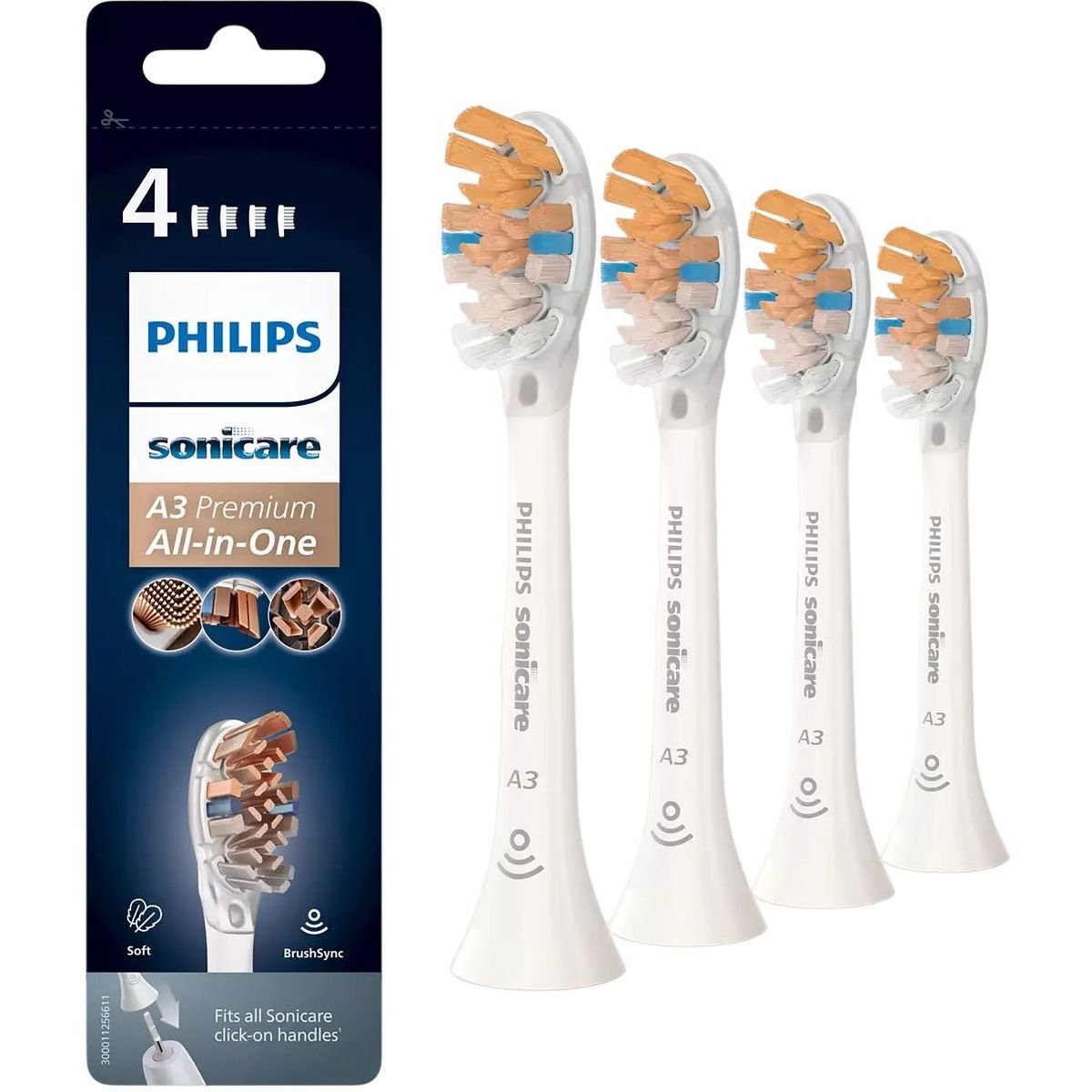 Насадки для зубної щітки Philips Sonicare A3 Premium All-in-One 4шт. (HX9094/10) - фото 3