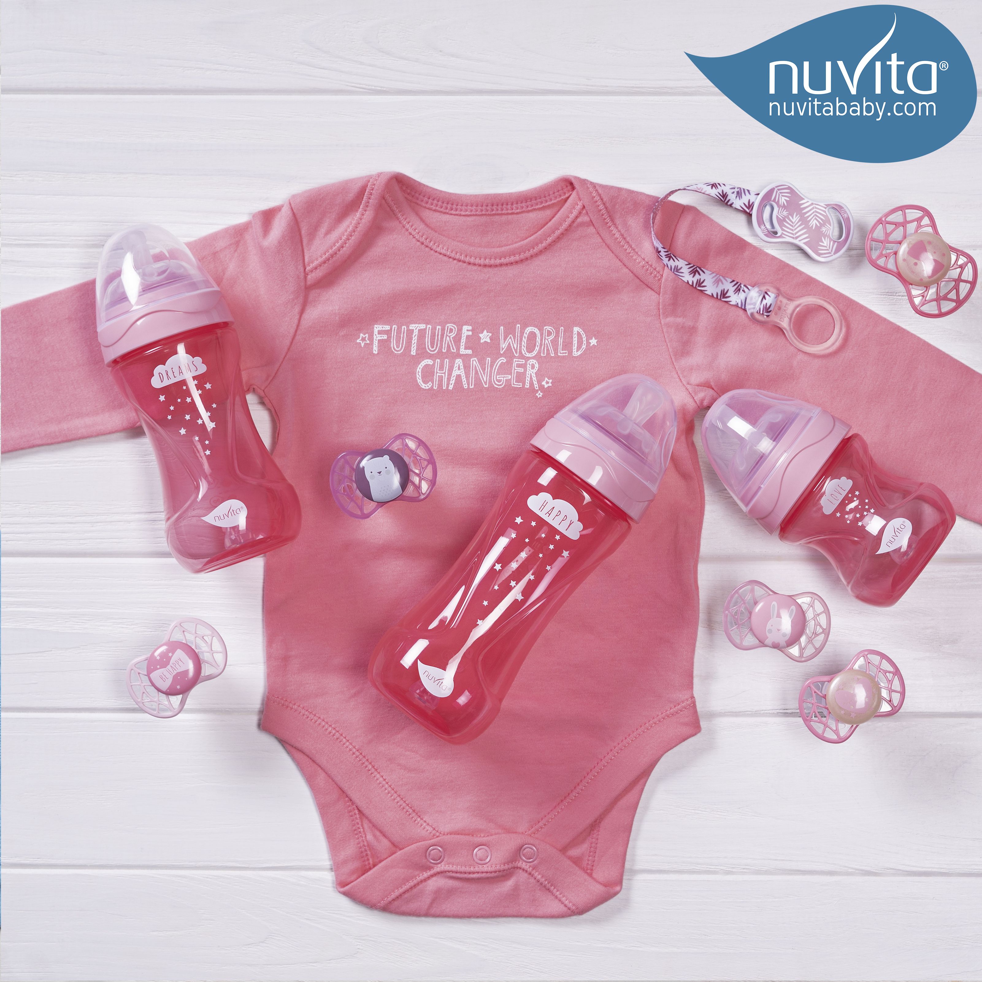 Бутылочка для кормления Nuvita Mimic Cool, антиколиковая, 330 мл, розовый (NV6052PINK) - фото 11