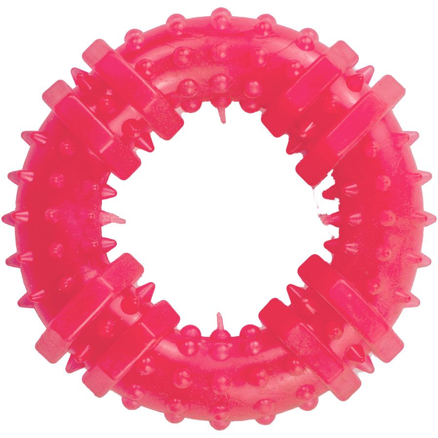 Игрушка для собак Agility кольцо с шипами 12 см розовая - фото 1