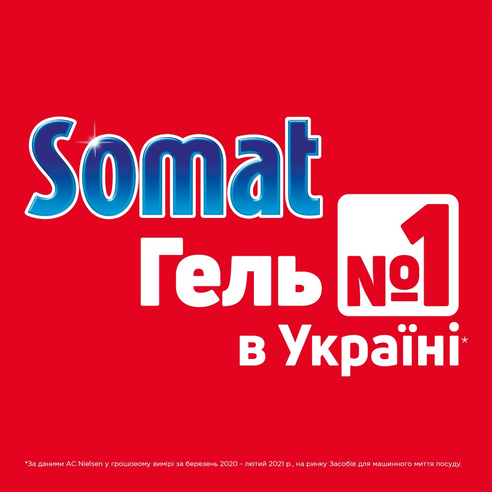 Гель для миття посуду в посудомийній машині Somat Excellence Duo 684+684 мл - фото 5