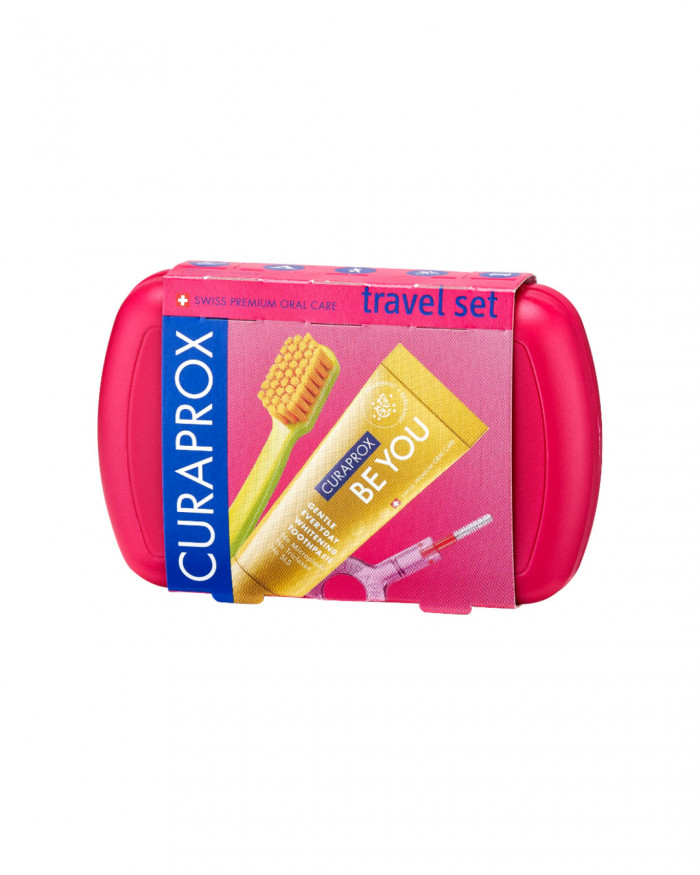 Дорожный набор по уходу за ротовой полостью Curaprox Travel Set Purple: Раскладная щетка CS5460 Ultra Soft + Зубная паста Be You 10 мл + Ершики + Тревел-кейс - фото 6