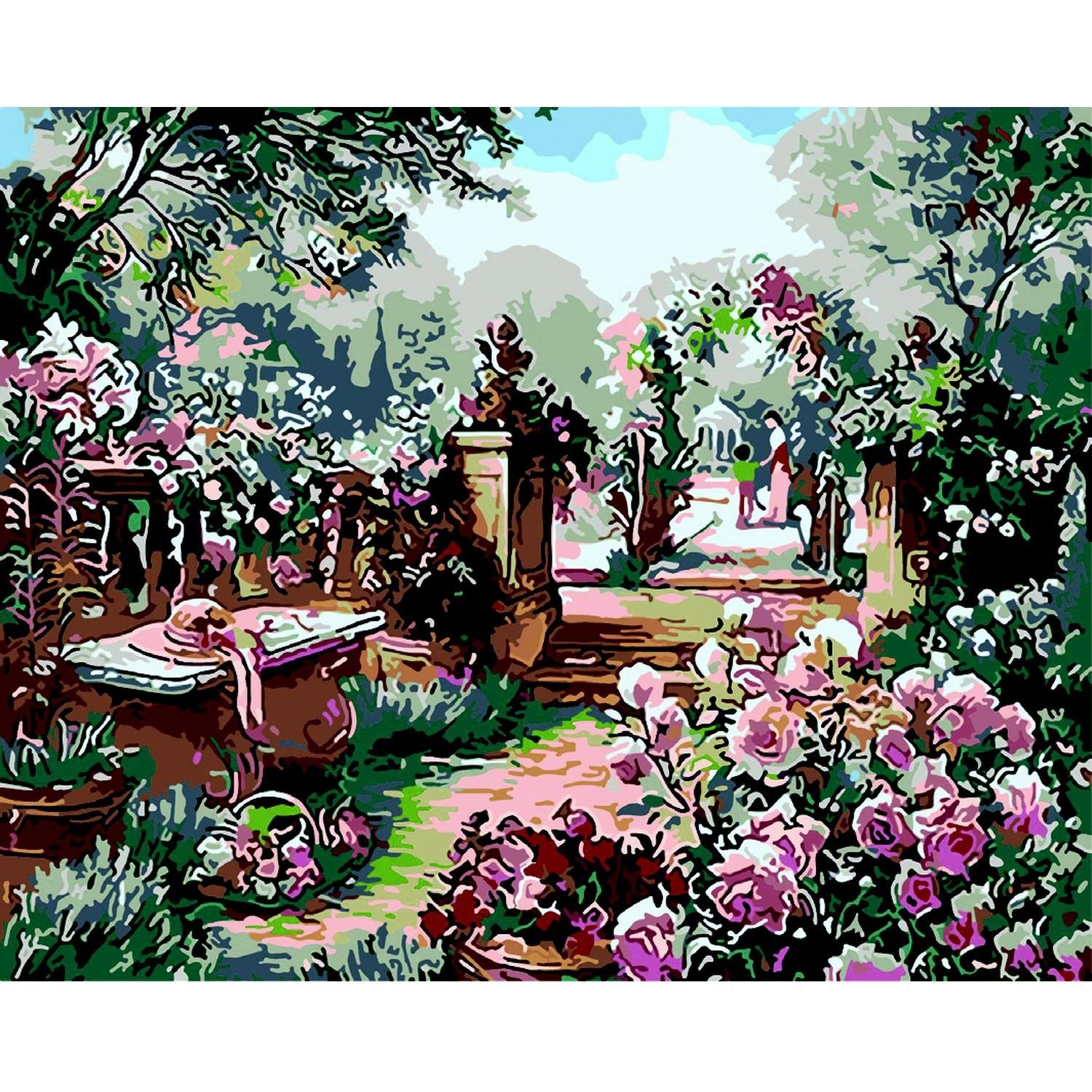 Картина по номерам ZiBi Art Line Розовый сад 40х50 см (ZB.64105) - фото 1