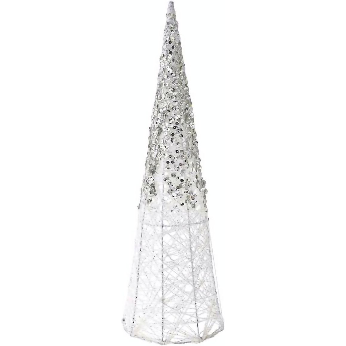 Ялинка декоративна Lefard Біла зі сріблом 60 см металева (681-035) - фото 1