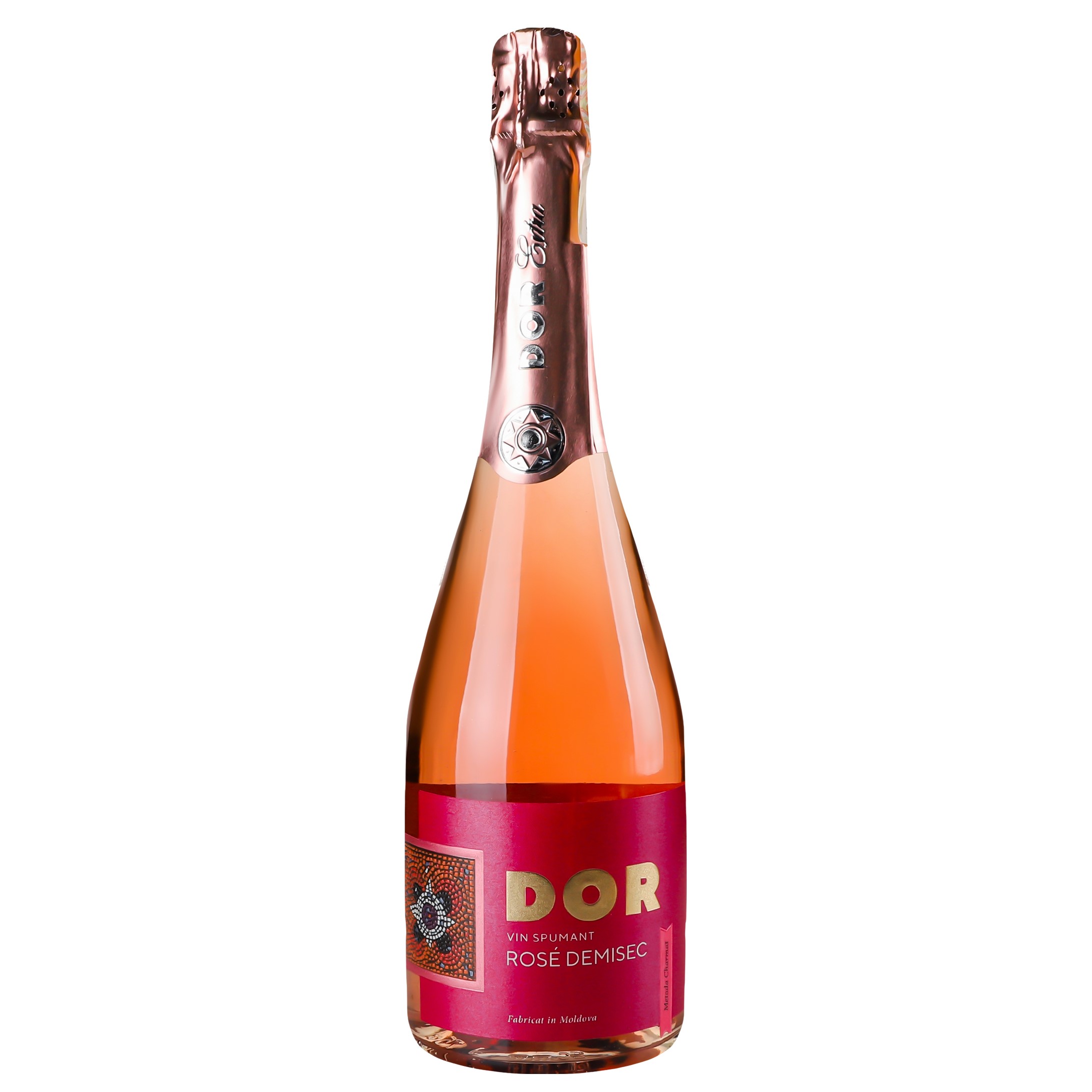 Вино игристое Bostavan Dor, розовое, полусухое, 12%, 0,75 л - фото 1