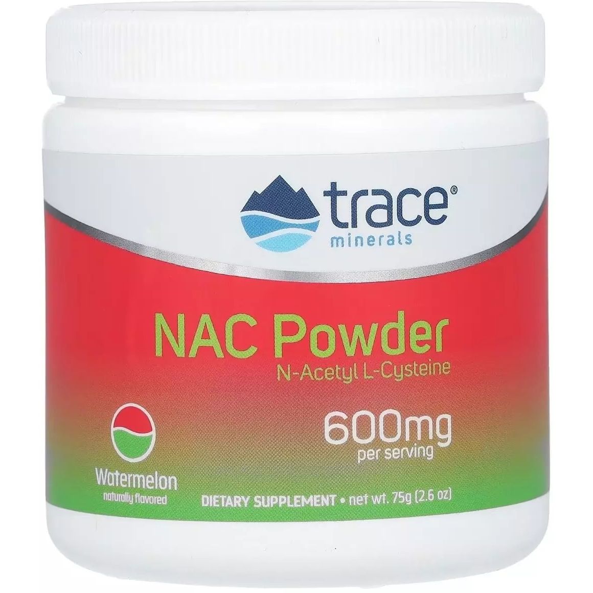 N-ацетил L-цистеїн Trace Minerals Powder NAC зі смаком кавуна 600 мг 75 г - фото 1