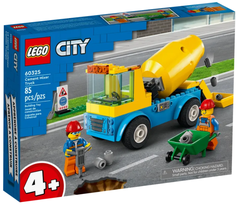 Конструктор LEGO City Бетономешалка, 85 деталей (60325) - фото 1