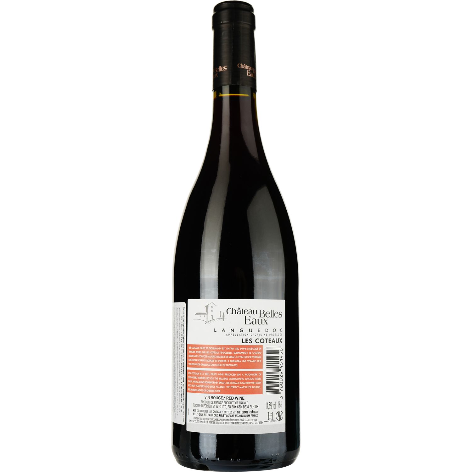 Вино Chateau Belles Eaux Les Coteaux Rouge 2021 Languedoc AOP красное сухое 0.75 л - фото 3