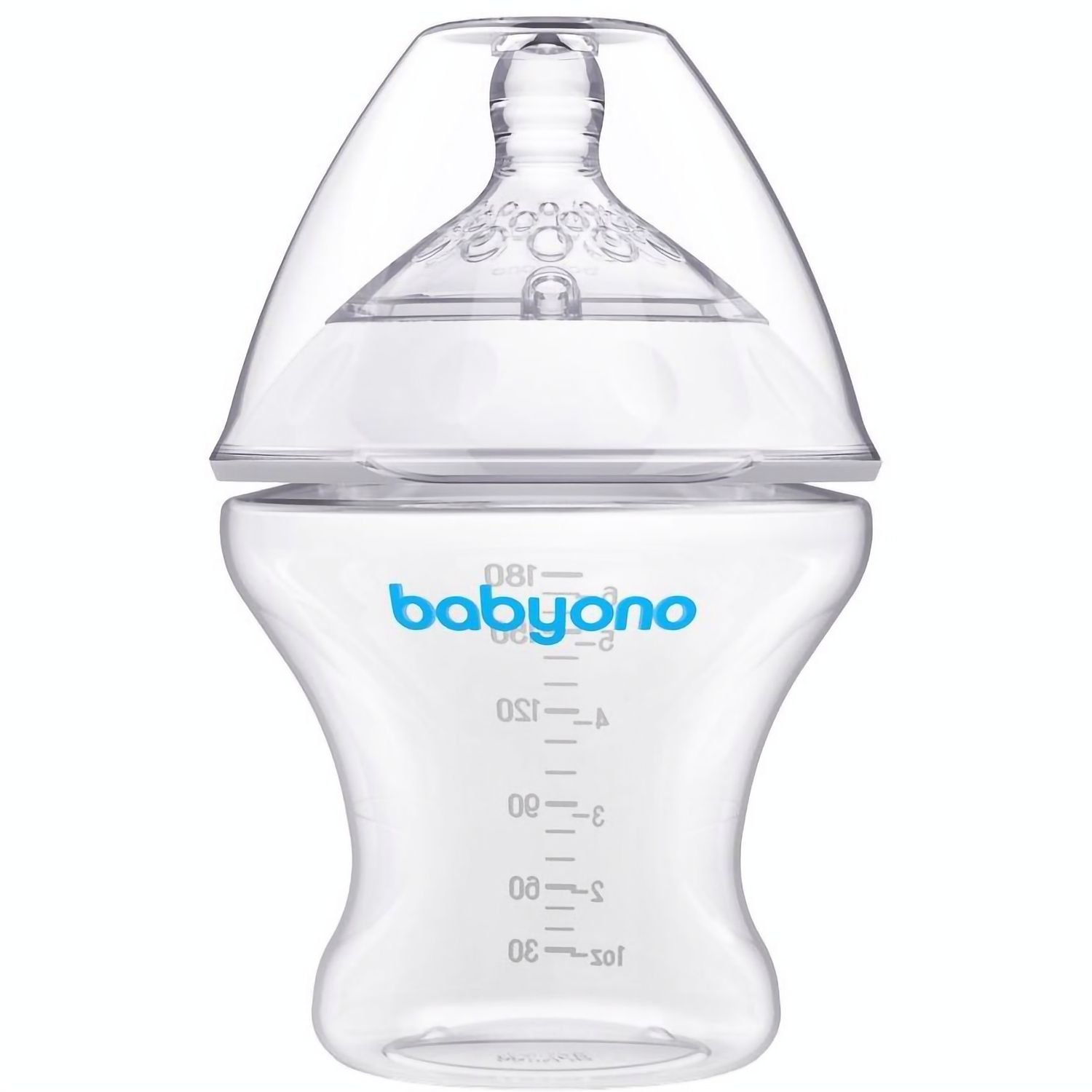 Бутылочка для кормления BabyOno Natural Nursing, медленный поток, 180 мл (1450) - фото 1