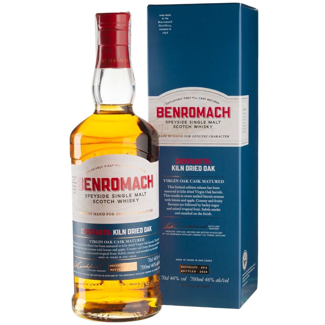 Віскі Benromach Virgin Oak Kiln Dried 46% 0.7 л в подарунковій коробці - фото 1