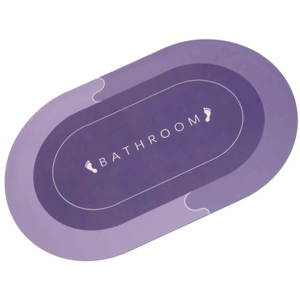 Килимок суперпоглинаючий у ванну Stenson 80x50 см овальний фіолетовий (26289) - фото 3