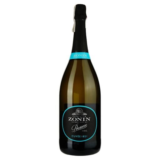 Вино игристое Zonin Prosecco Spumante Brut Cuvee 1821 DOC, белое, брют, 11%, 1,5 л - фото 1