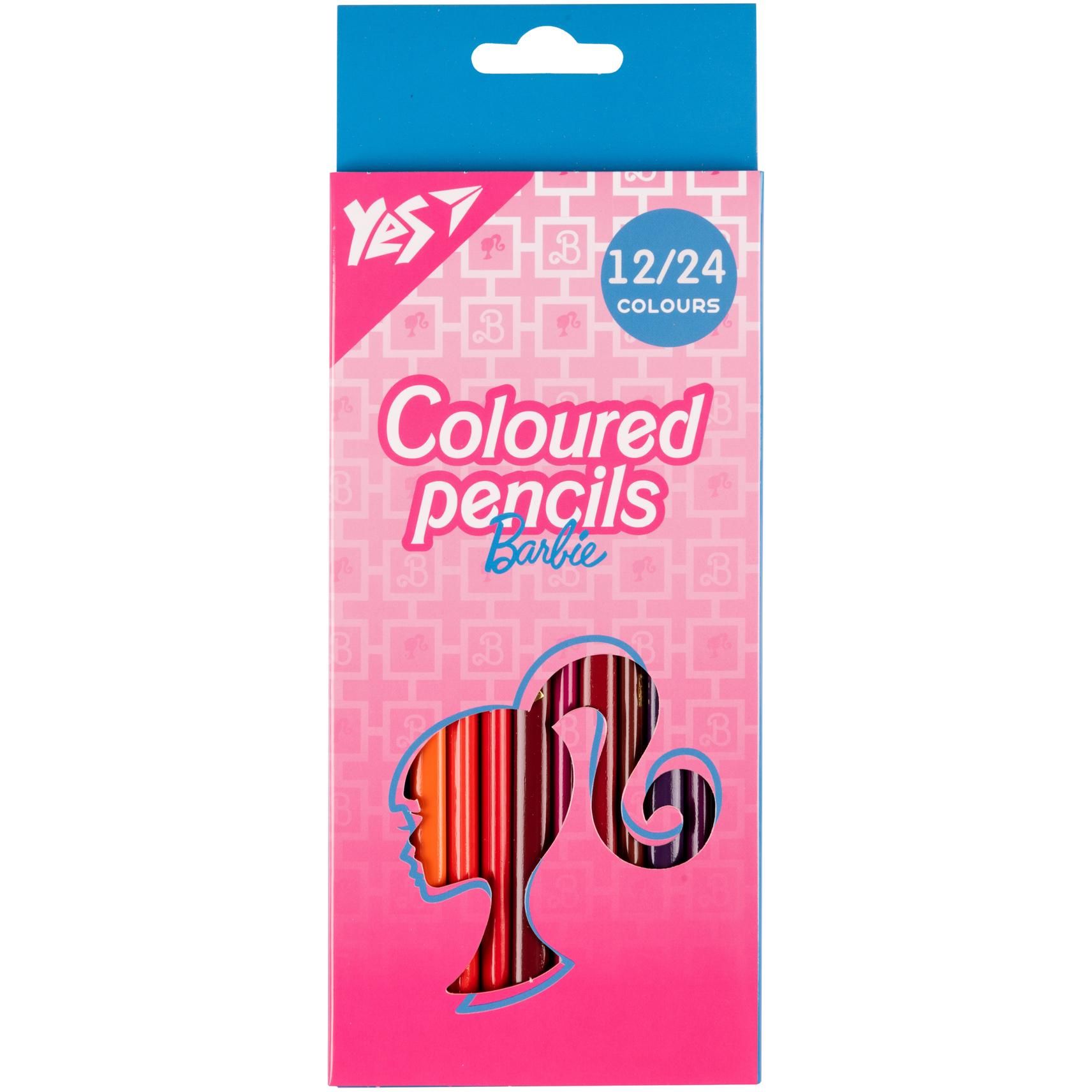 Олівці кольорові Yes Barbie двосторонні 12 шт. 24 кольори (290747) - фото 1