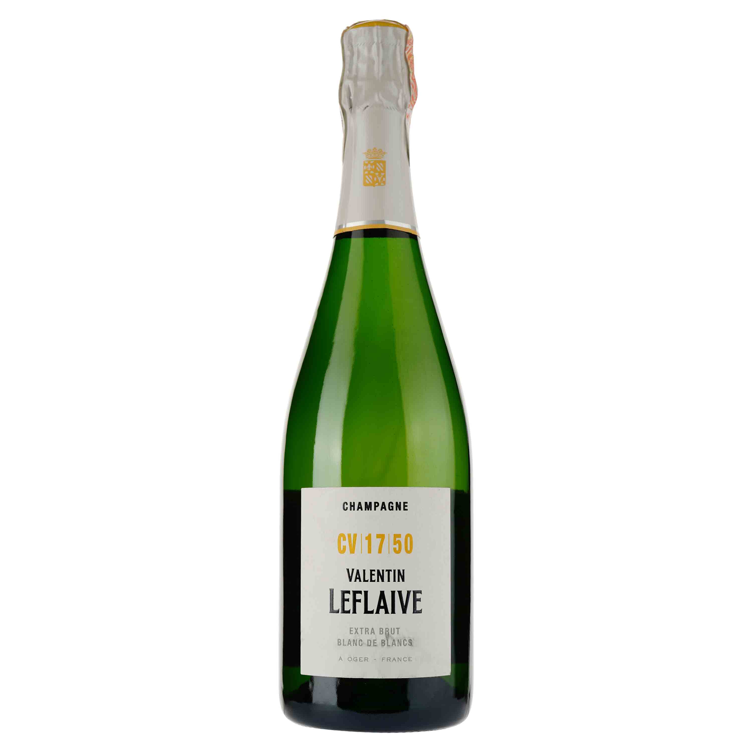 Шампанське Valentin Leflaive Champagne Extra Brut Blanc de Blancs CV AOC, біле, екстра брют, 0,75 л - фото 1