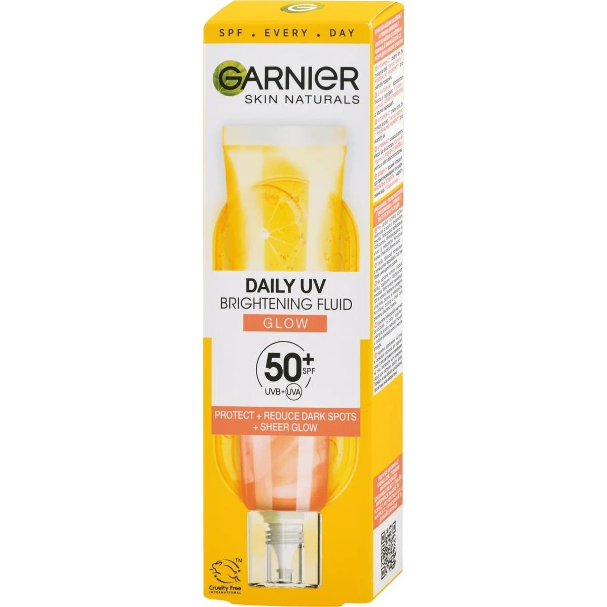Солнцезащитный дневной флюид с витамином С для придания сиянию коже лица Garnier Skin Naturals SPF50+ 40 мл - фото 1