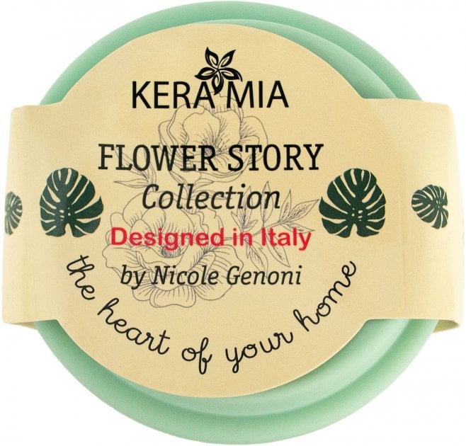 Чашка Keramia Flower story, із силіконовою кришкою, 440 мл, бірюзовий (21-279-123) - фото 6