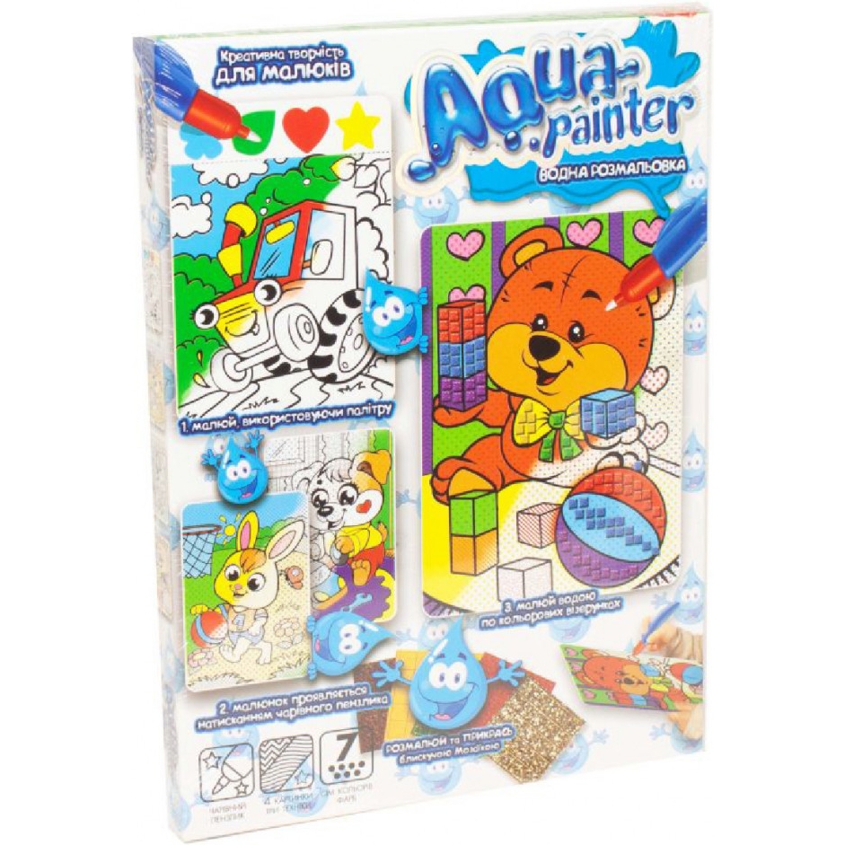 Детский набор для творчества Danko Toys Aqua Painter Мишка с кубиками водная раскраска (AQP-01-06U) - фото 1