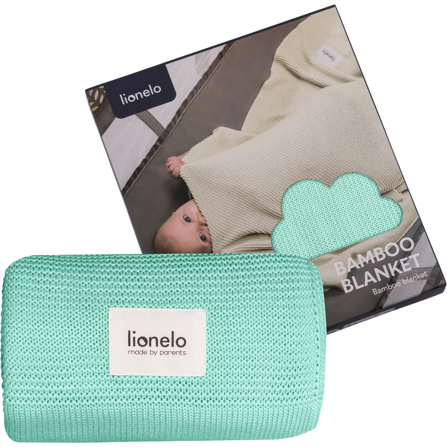 Одеяло Lionelo Bamboo Blanket Green Mint 100х75 см (LO-BAMBOO BLANKET GREEN MINT) - фото 4