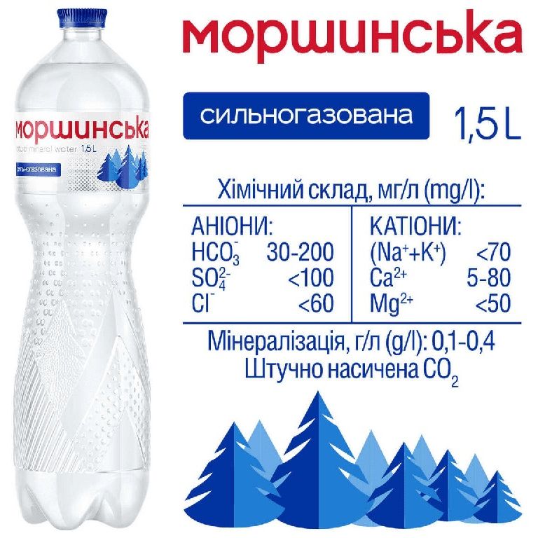Мінеральна вода Моршинська сильногазована 1.5 л - фото 3