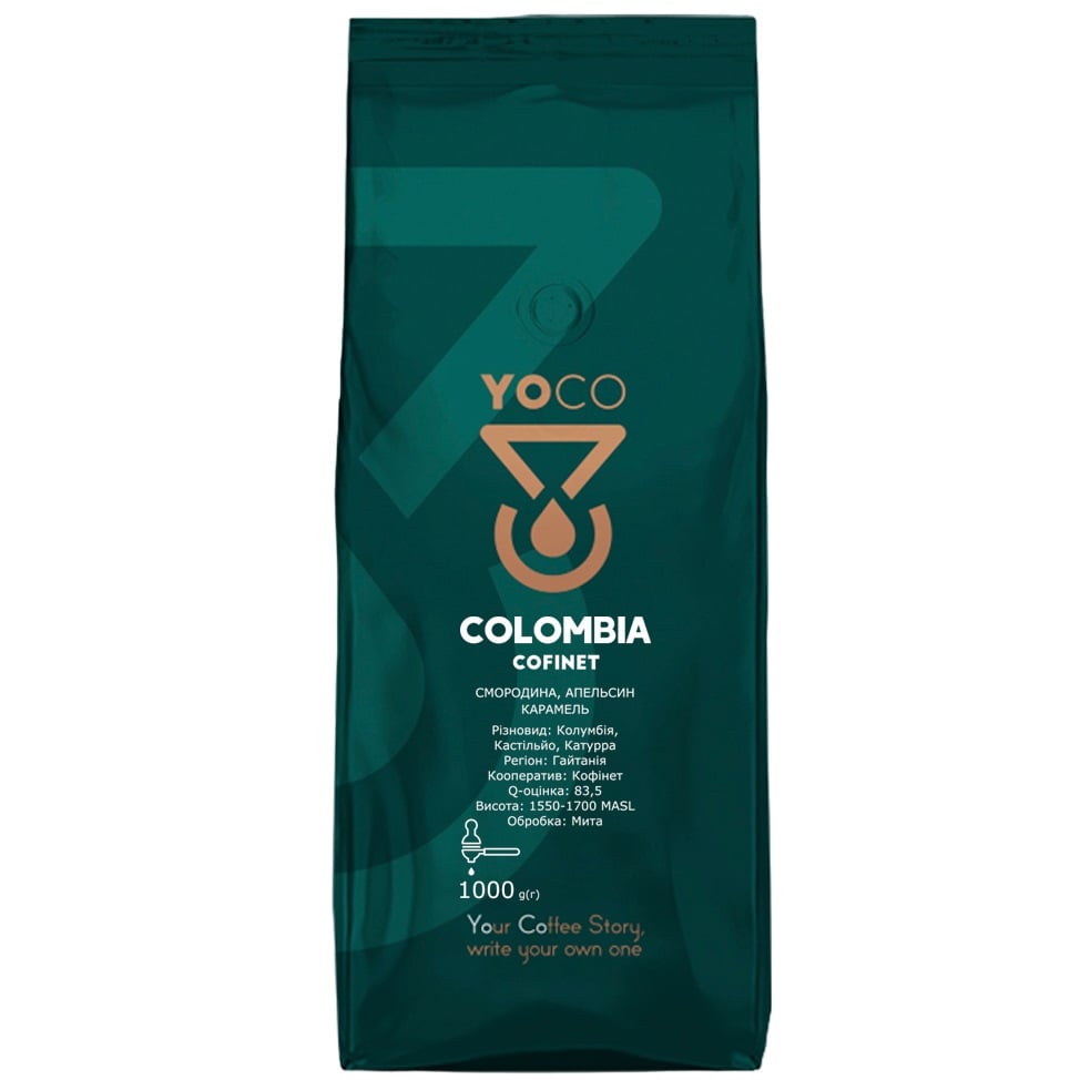 Кофе в зернах YoCo Colombia Cofinet Gaitania Эспрессо, 1 кг - фото 1