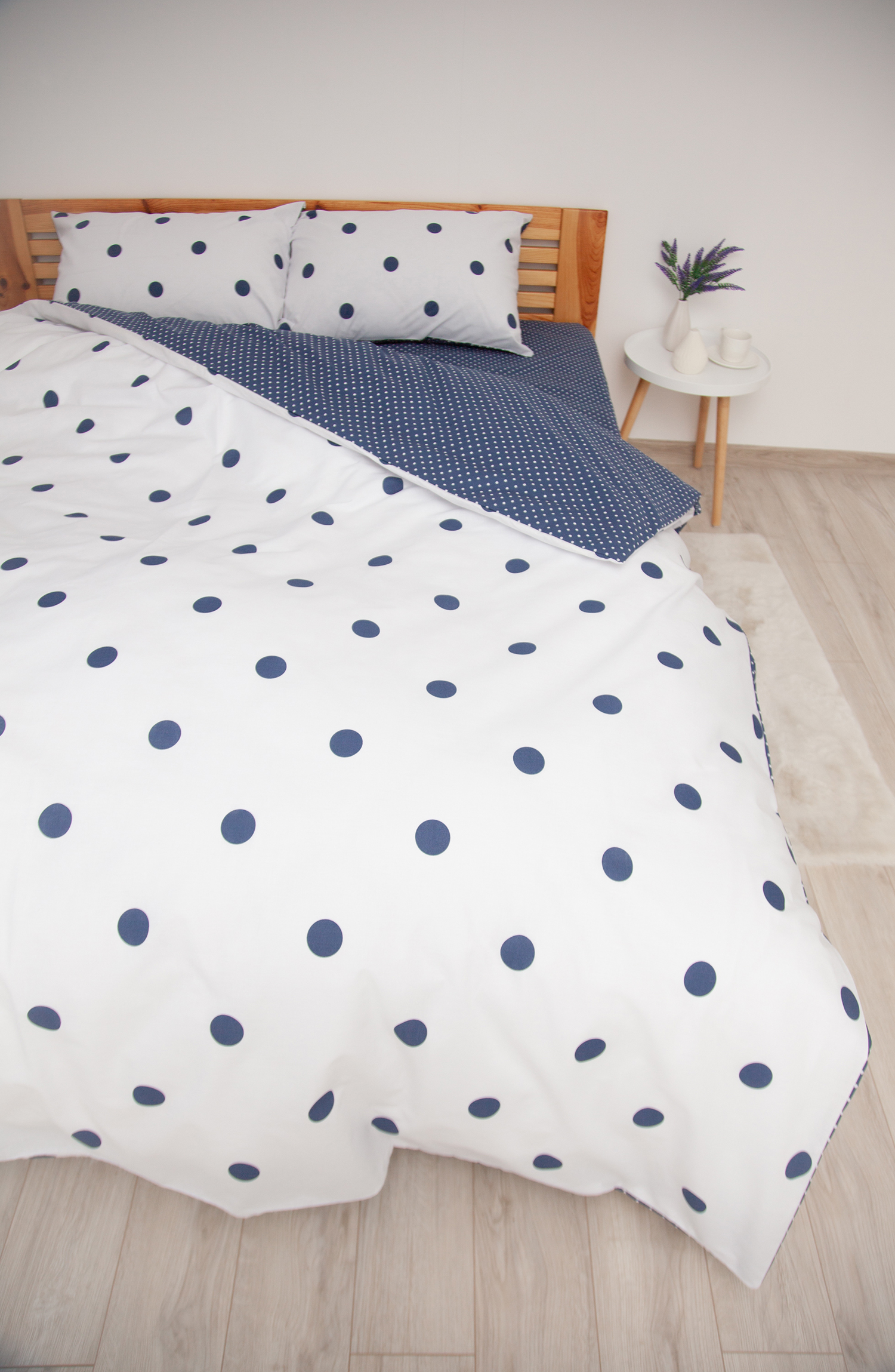 Комплект постельного белья ТЕП Happy Sleep Perfect Dots евро синий с белым (2-03796_27749) - фото 3